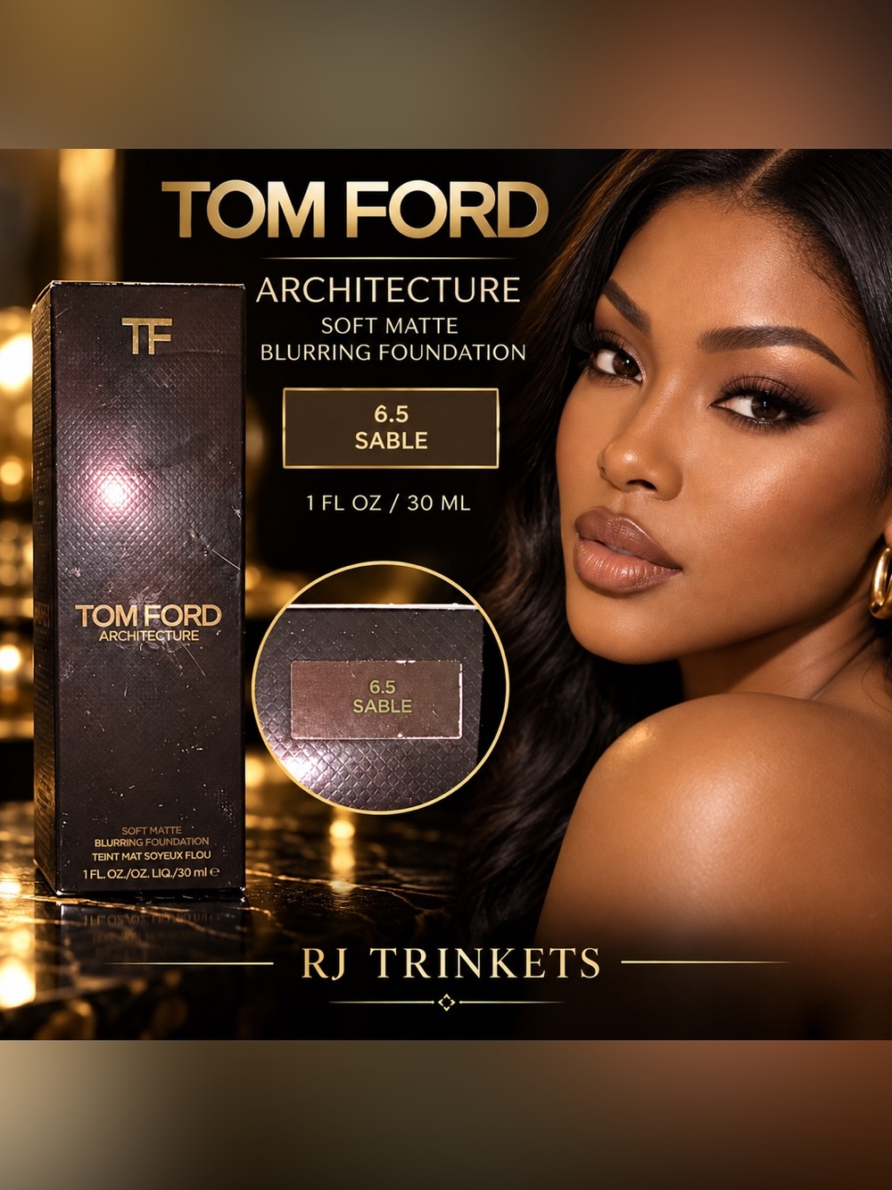 Tom Ford Architecture Soft Matte Blurring Foundation — 6.5 Sable (Warm Brown)